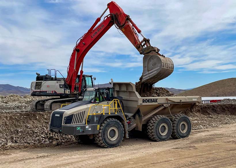 Rokbak truck and Linkbelt excavator